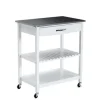 Wood And Stainless Steel Top Kitchen Cart-Kirkland's Home Outlet