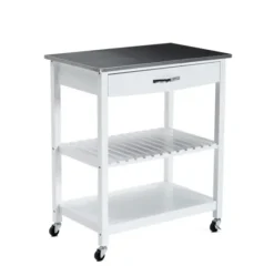 Wood And Stainless Steel Top Kitchen Cart-Kirkland's Home Outlet