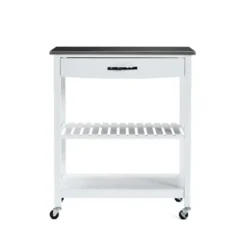 Wood And Stainless Steel Top Kitchen Cart-Kirkland's Home Outlet