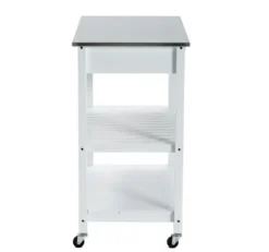 Wood And Stainless Steel Top Kitchen Cart-Kirkland's Home Outlet