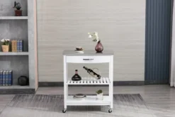 Wood And Stainless Steel Top Kitchen Cart-Kirkland's Home Outlet