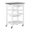 Wood And Stainless Steel Kitchen Cart-Kirkland's Home Shop