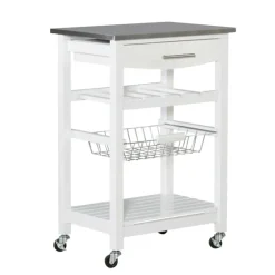 Wood And Stainless Steel Kitchen Cart-Kirkland's Home Shop