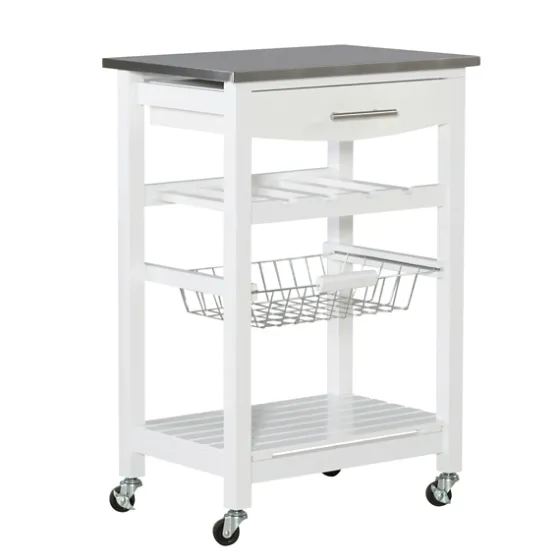 Wood And Stainless Steel Kitchen Cart-Kirkland's Home Shop