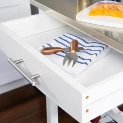 Wood And Stainless Steel Kitchen Cart-Kirkland's Home Shop