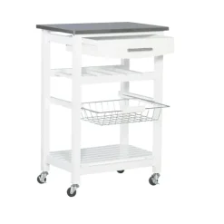 Wood And Stainless Steel Kitchen Cart-Kirkland's Home Shop