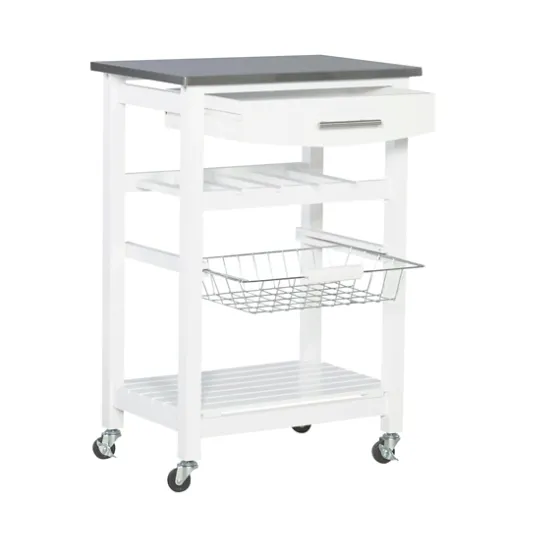 Wood And Stainless Steel Kitchen Cart-Kirkland's Home Shop