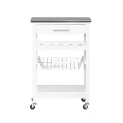 Wood And Stainless Steel Kitchen Cart-Kirkland's Home Shop