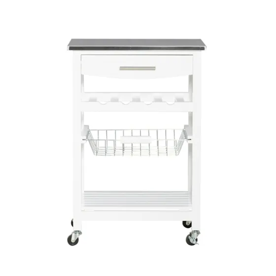 Wood And Stainless Steel Kitchen Cart-Kirkland's Home Shop