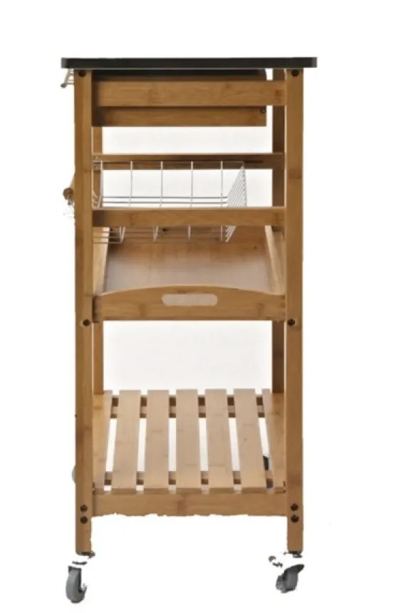 Wood And Stainless Steel 3-Tier Kitchen Cart-Kirkland's Home Store