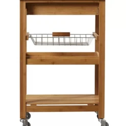 Wood And Stainless Steel 3-Tier Kitchen Cart-Kirkland's Home Store