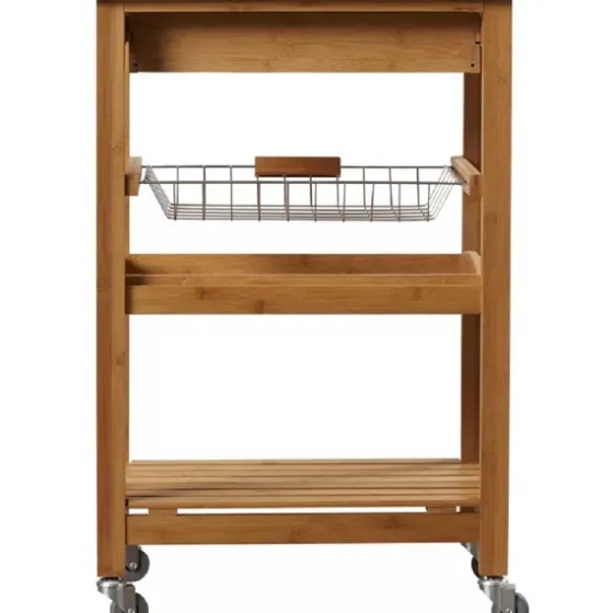 Wood And Stainless Steel 3-Tier Kitchen Cart-Kirkland's Home Store