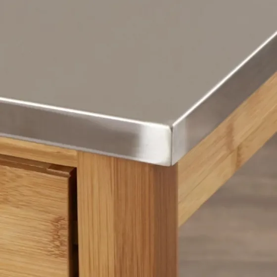 Wood And Stainless Steel 3-Tier Kitchen Cart-Kirkland's Home Store