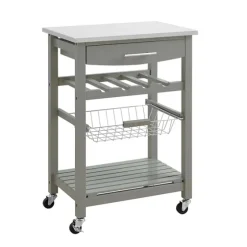 Wood And Stainless Steel Kitchen Cart-Kirkland's Home Online