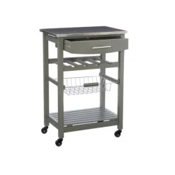 Wood And Stainless Steel Kitchen Cart-Kirkland's Home Online