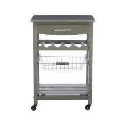Wood And Stainless Steel Kitchen Cart-Kirkland's Home Online