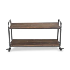 Wood And Steel Frame 2-Tier Rolling Cart-Kirkland's Home Cheap
