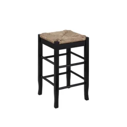 Wood And Woven Rush Counter Stool-Kirkland's Home Clearance