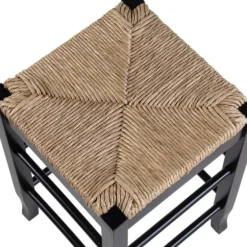 Wood And Woven Rush Counter Stool-Kirkland's Home Clearance