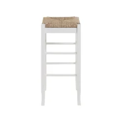 Wood And Woven Rush Square Bar Stool-Kirkland's Home Sale