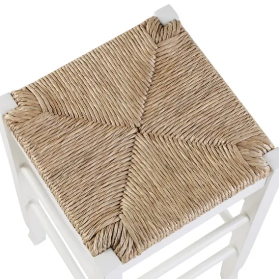 Wood And Woven Rush Square Bar Stool-Kirkland's Home Sale