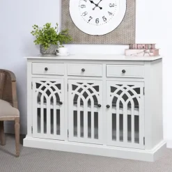 Wood Arches 3-Door Cabinet-Kirkland's Home Clearance