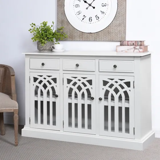 Wood Arches 3-Door Cabinet-Kirkland's Home Clearance