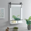 Wood Barn Door Frame With Shelf Wall Mirror-Kirkland's Home Outlet