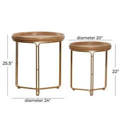 Wood Beaded Nesting Side Tables, Set Of 2-Kirkland's Home Hot