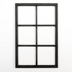 Wood Beaded 6-Pane Window Wall Plaque-Kirkland's Home Fashion