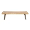 Wood Bench With Dark Gray Iron Base-Kirkland's Home Flash Sale