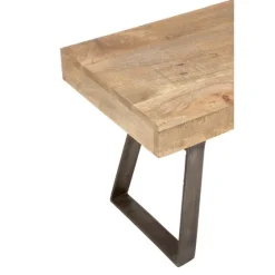 Wood Bench With Dark Gray Iron Base-Kirkland's Home Flash Sale