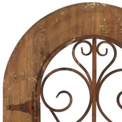 Wood Black Metal Scrollwork Wall Plaque-Kirkland's Home Discount