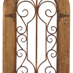 Wood Black Metal Scrollwork Wall Plaque-Kirkland's Home Discount