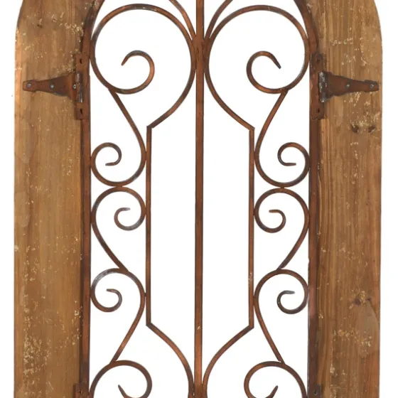 Wood Black Metal Scrollwork Wall Plaque-Kirkland's Home Discount