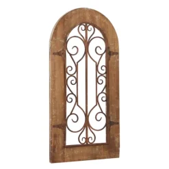 Wood Black Metal Scrollwork Wall Plaque-Kirkland's Home Discount
