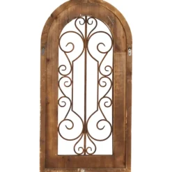 Wood Black Metal Scrollwork Wall Plaque-Kirkland's Home Discount