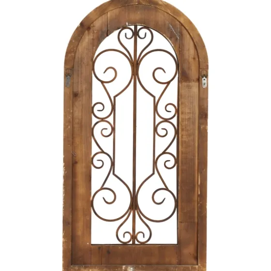 Wood Black Metal Scrollwork Wall Plaque-Kirkland's Home Discount