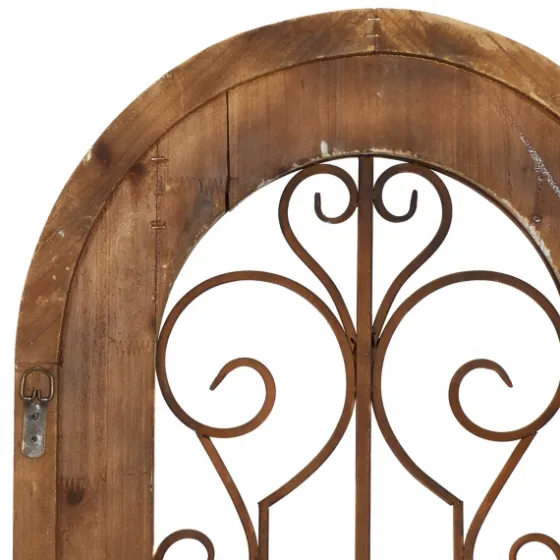 Wood Black Metal Scrollwork Wall Plaque-Kirkland's Home Discount