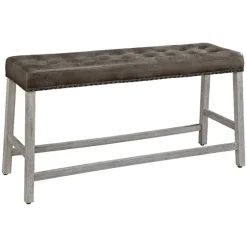 Wood Button Tufted Upholstered Dining Bench-Kirkland's Home Hot