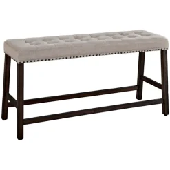Wood Button Tufted Upholstered Dining Bench-Kirkland's Home Store