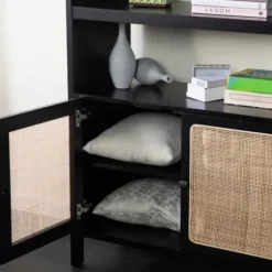Wood Cane Doors Bookshelf-Kirkland's Home Cheap