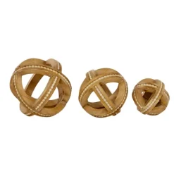 Wood Carved Bead Orbs, Set Of 3-Kirkland's Home Best Sale