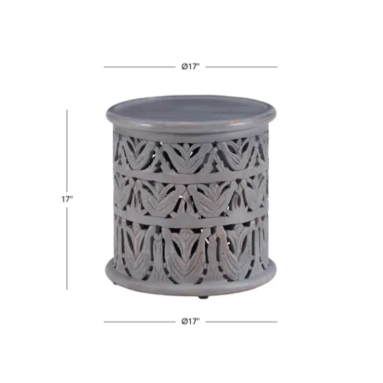 Wood Carved Detail Accent Table-Kirkland's Home Shop