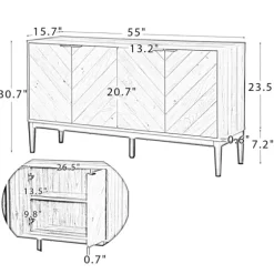 Wood Chevron 4-Door Sideboard-Kirkland's Home Cheap
