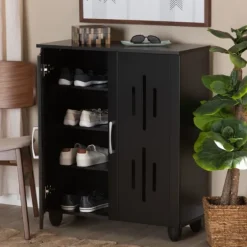 Wood Cut-Out Shoe Storage Cabinet-Kirkland's Home Outlet