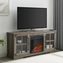 Wood 2-Door Led Fireplace Cabinet-Kirkland's Home Cheap