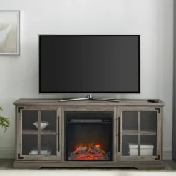 Wood 2-Door Led Fireplace Cabinet-Kirkland's Home Cheap