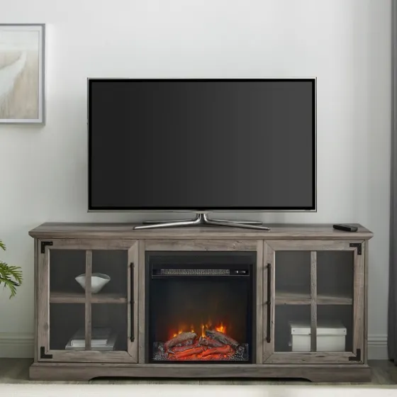 Wood 2-Door Led Fireplace Cabinet-Kirkland's Home Cheap