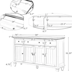 Wood 4-Door Sideboard Cabinet-Kirkland's Home Sale